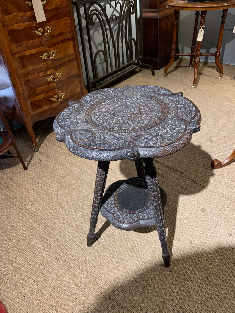 Late 19th century Indian lamp  table   View V