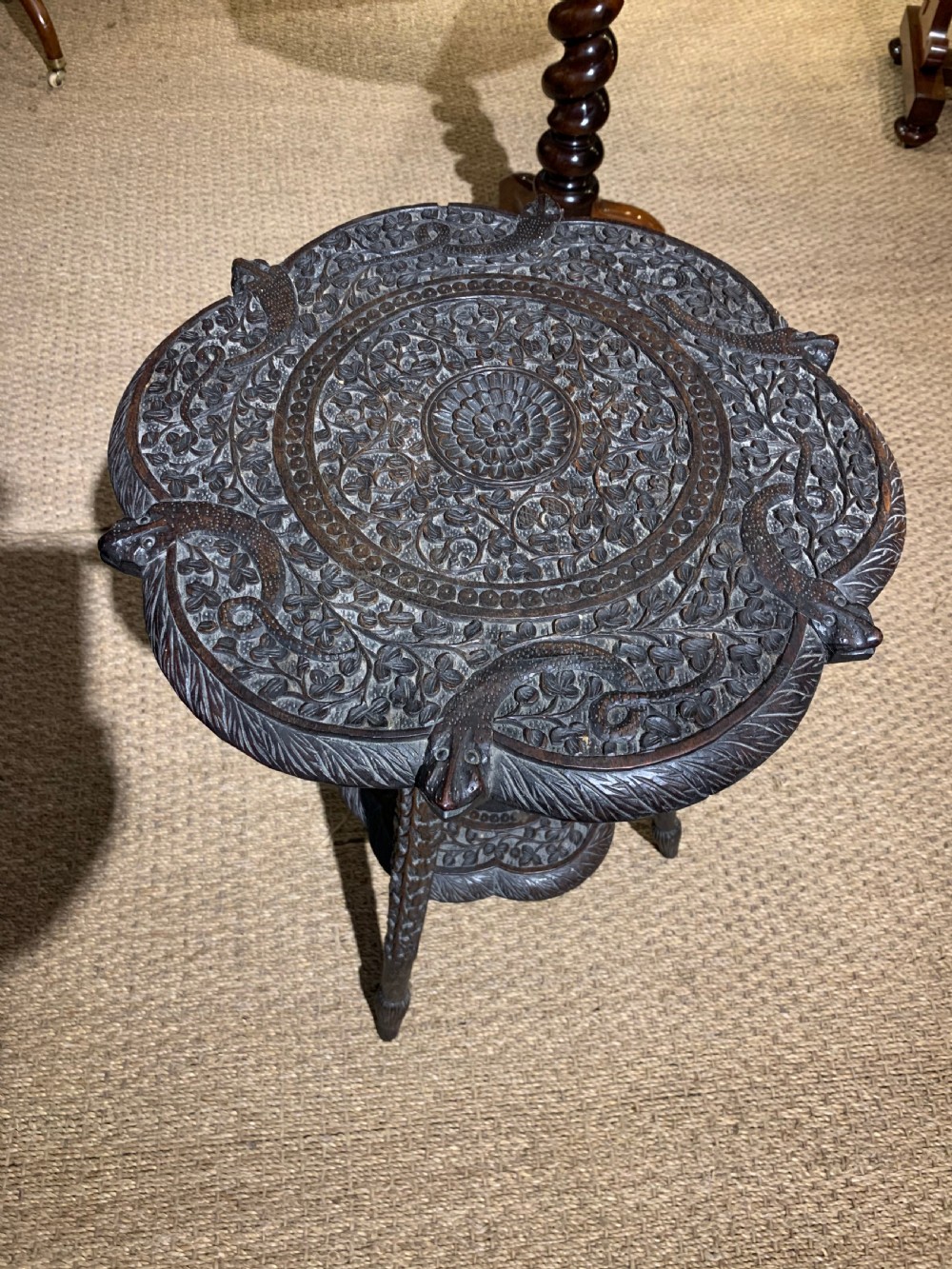Late 19th century Indian lamp  table   View VI