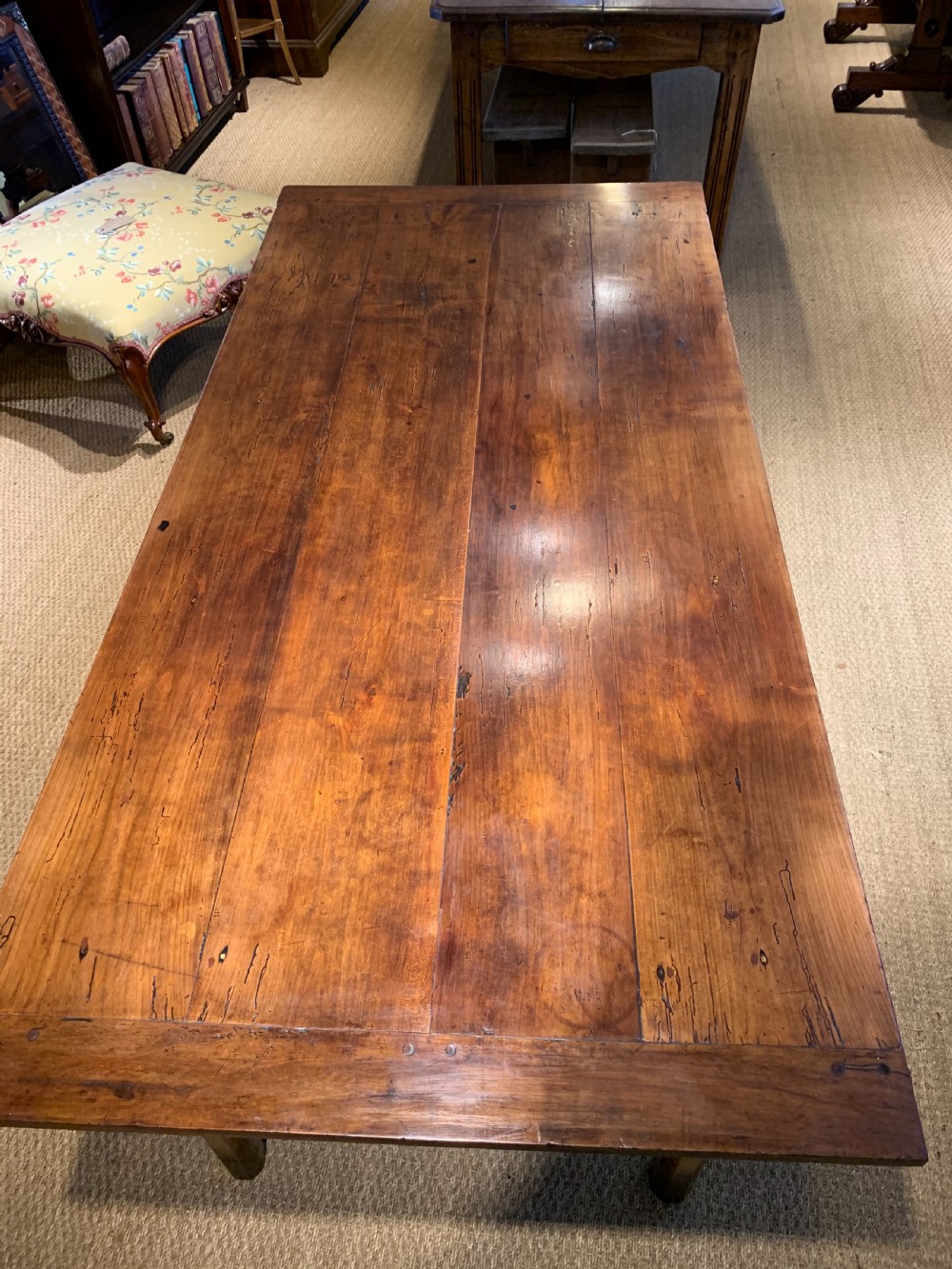 Small 19th century cherry wood farmhouse table  View II