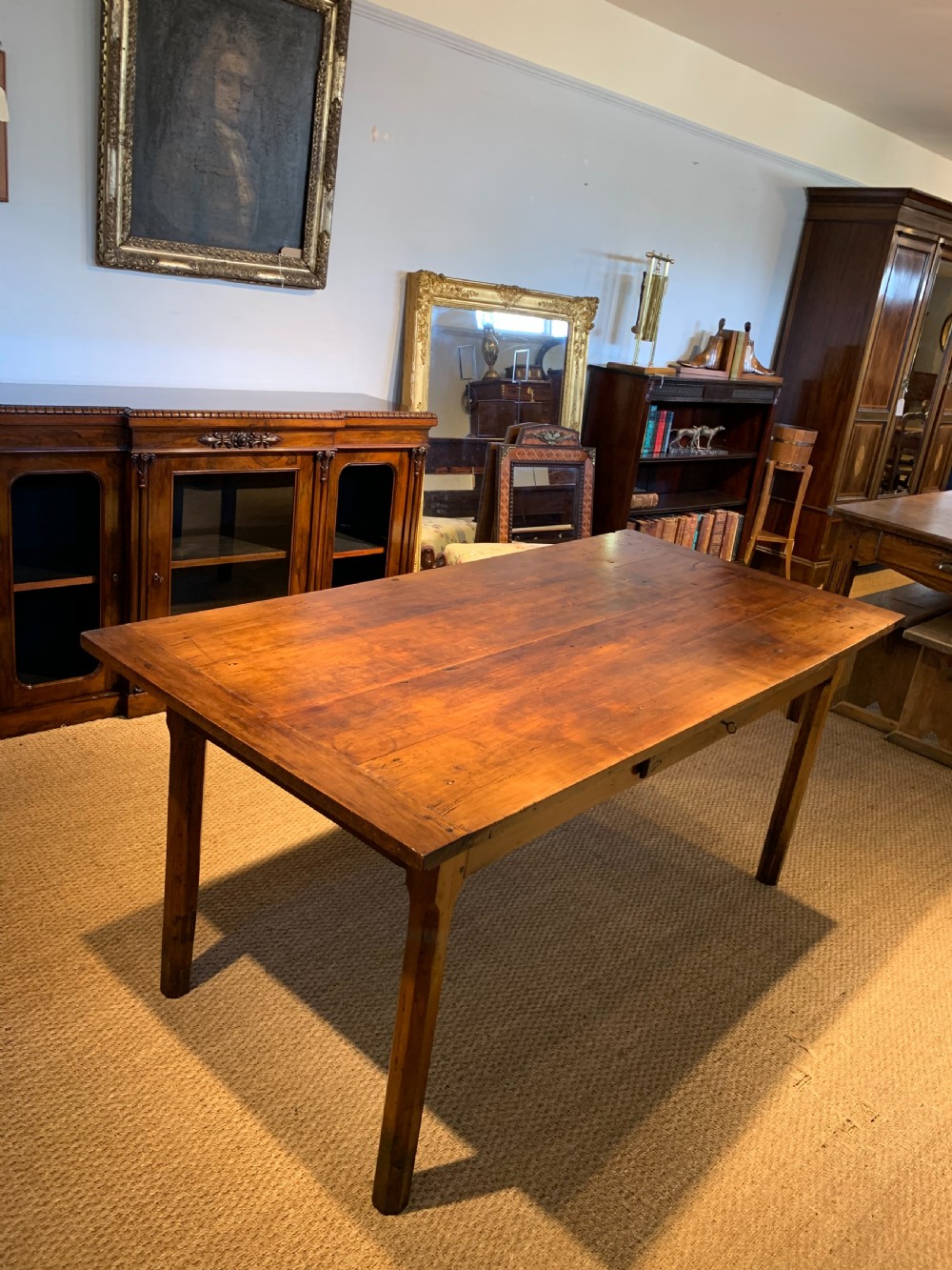 Small 19th century cherry wood farmhouse table  View III