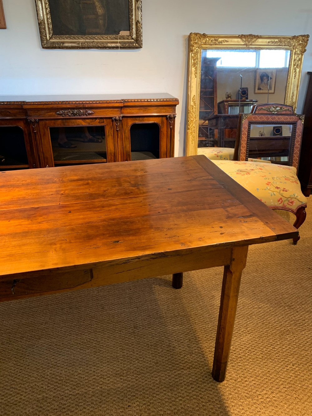 Small 19th century cherry wood farmhouse table  View VII
