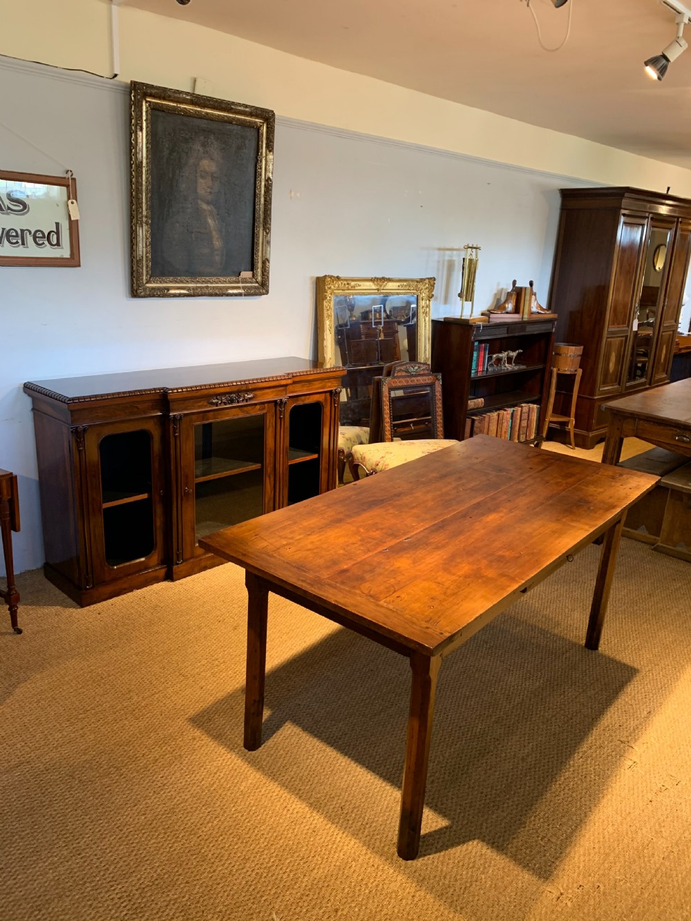 Small 19th century cherry wood farmhouse table  View VIII
