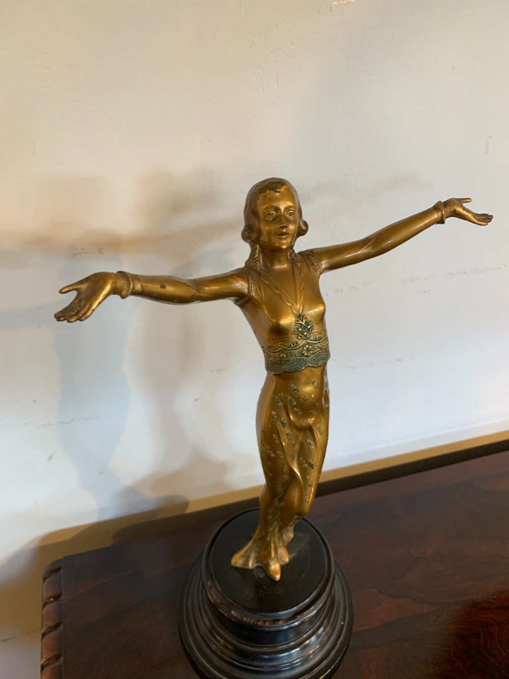 Art Deco spelter figure of a woman  View II