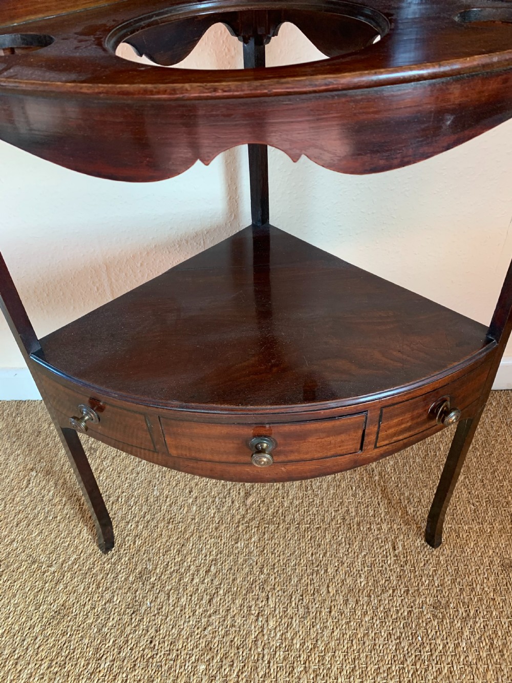 Georgian mahogany corner washstand  View III