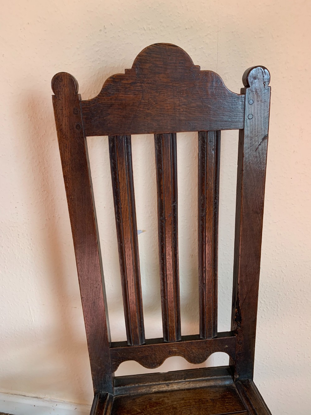 Antique oak hall chair  View II
