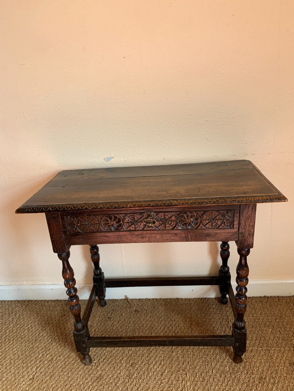 Antique oak side table 