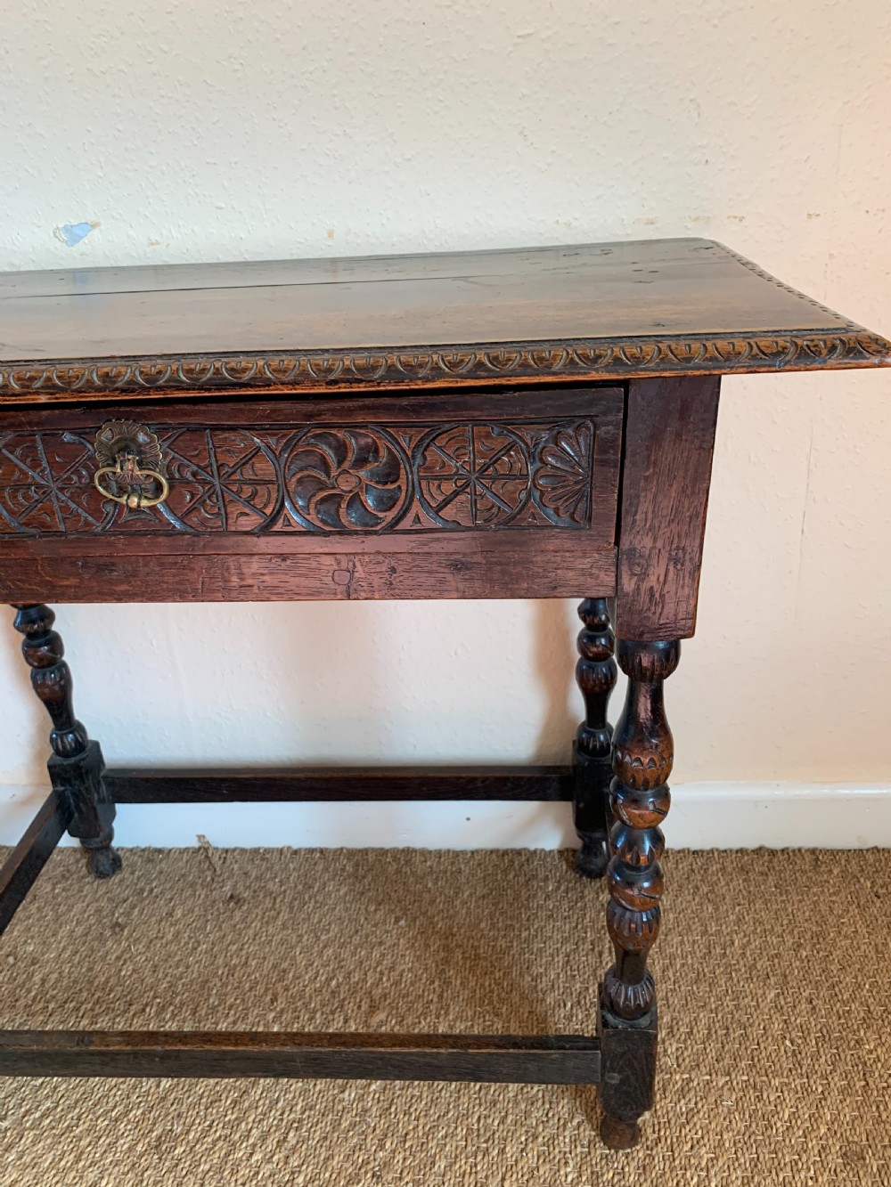 Antique oak side table  View II