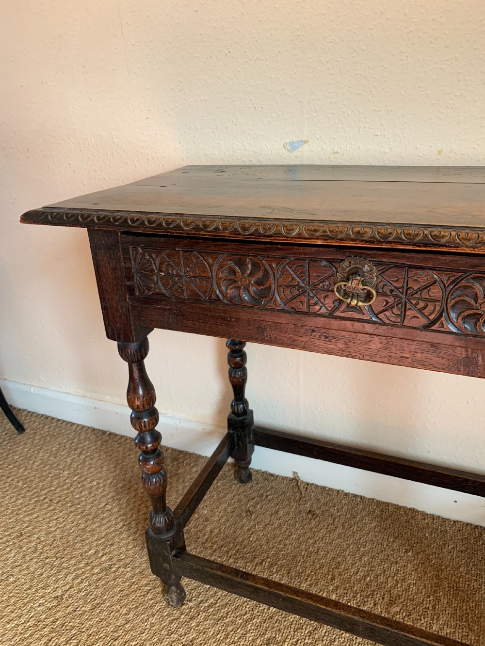 Antique oak side table  View III