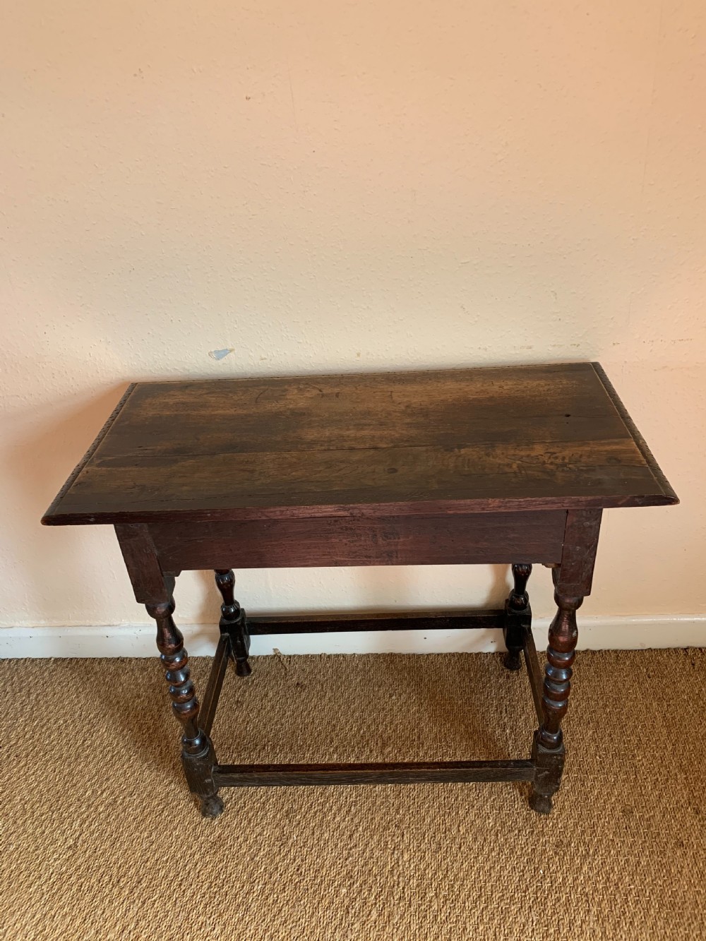 Antique oak side table  View V