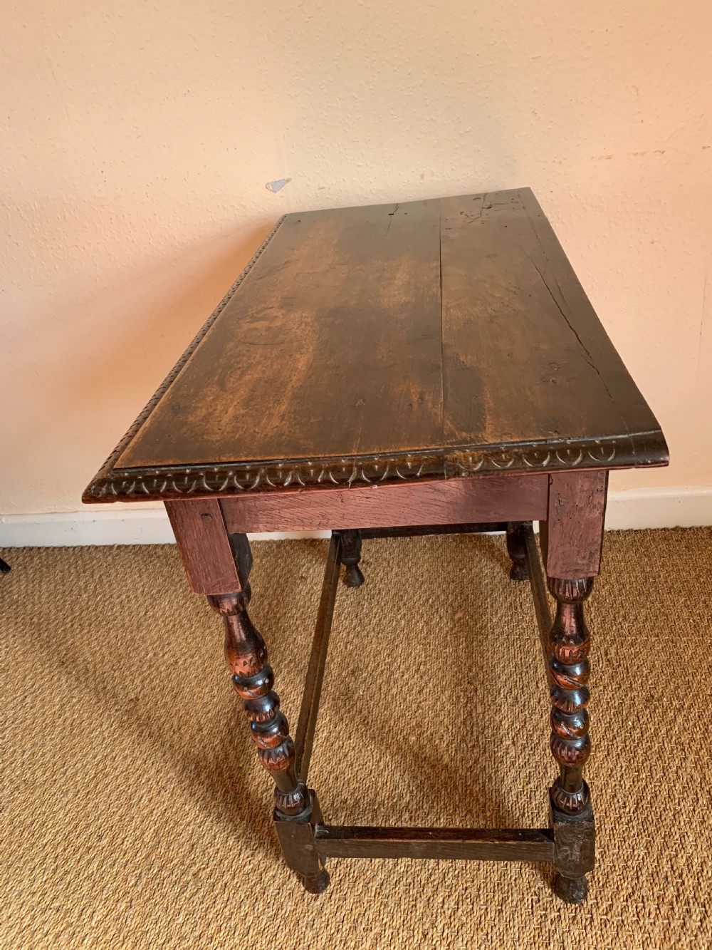 Antique oak side table  View VI