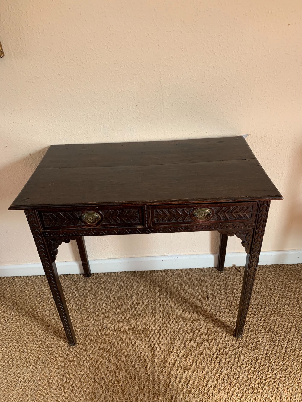 Antique oak side table 