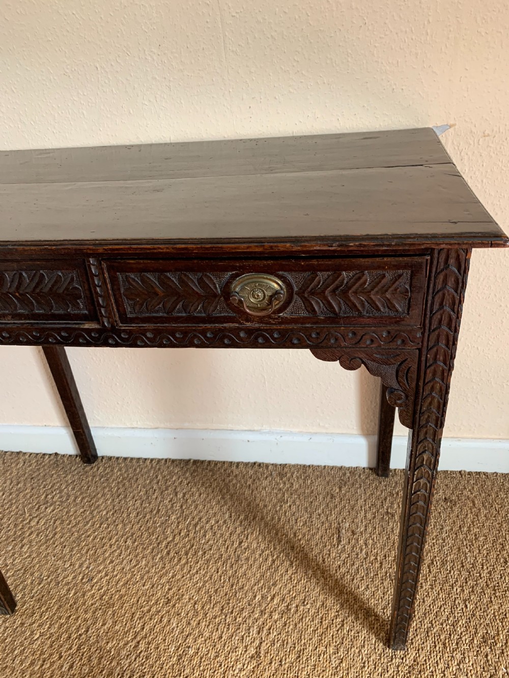 Antique oak side table  View II