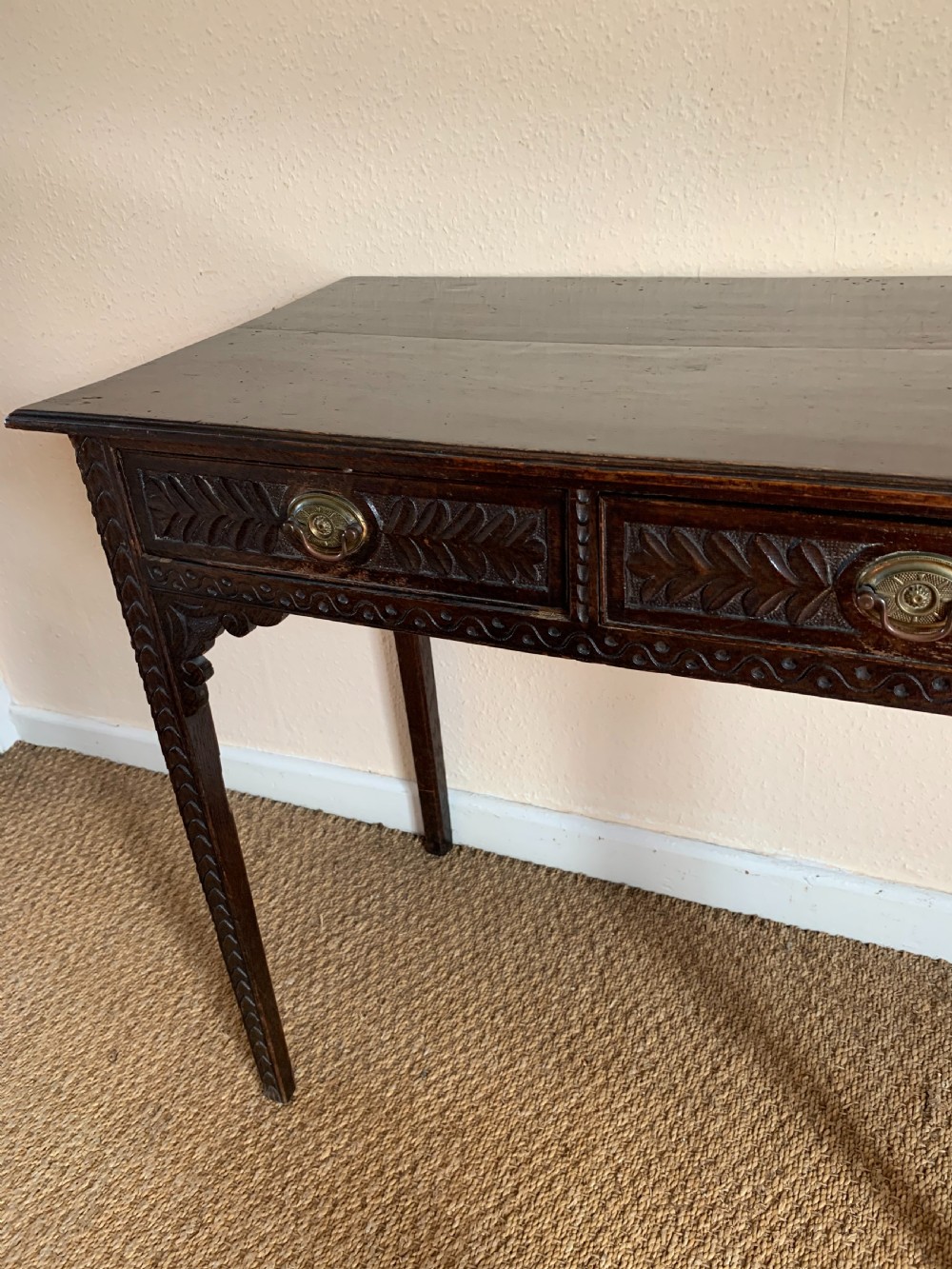 Antique oak side table  View III