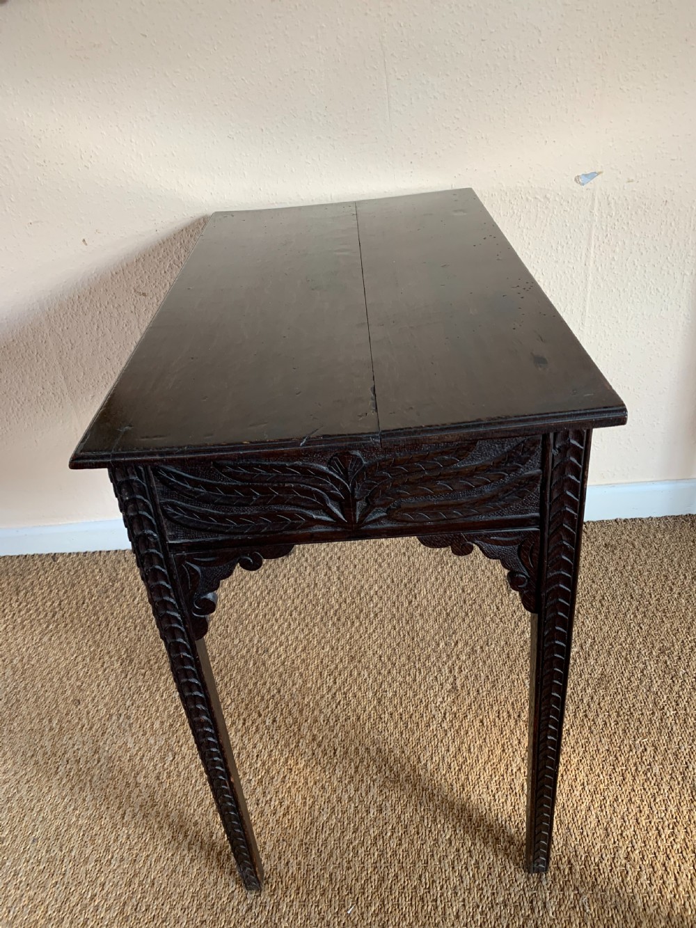 Antique oak side table  View V