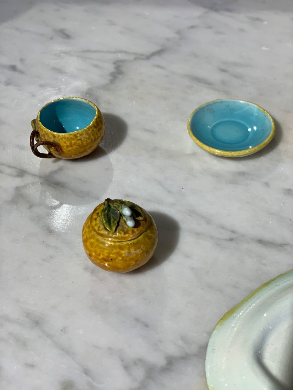 Miniature Menton Majolica tea set  View VI