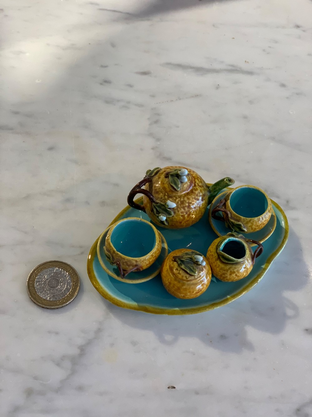 Miniature Menton Majolica tea set  View VII