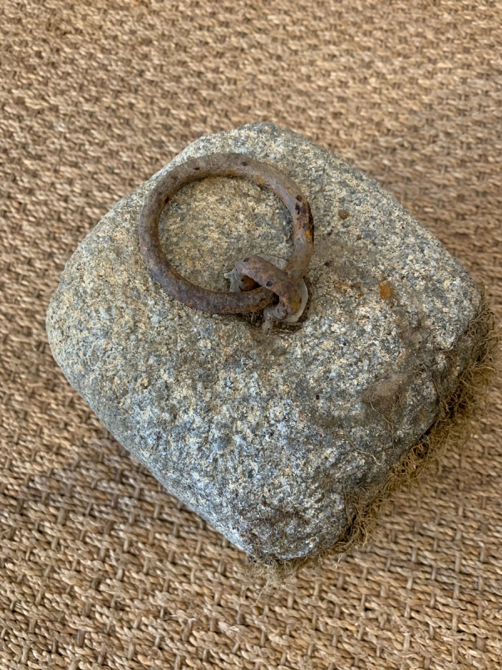 Antique granite tethering block  View II