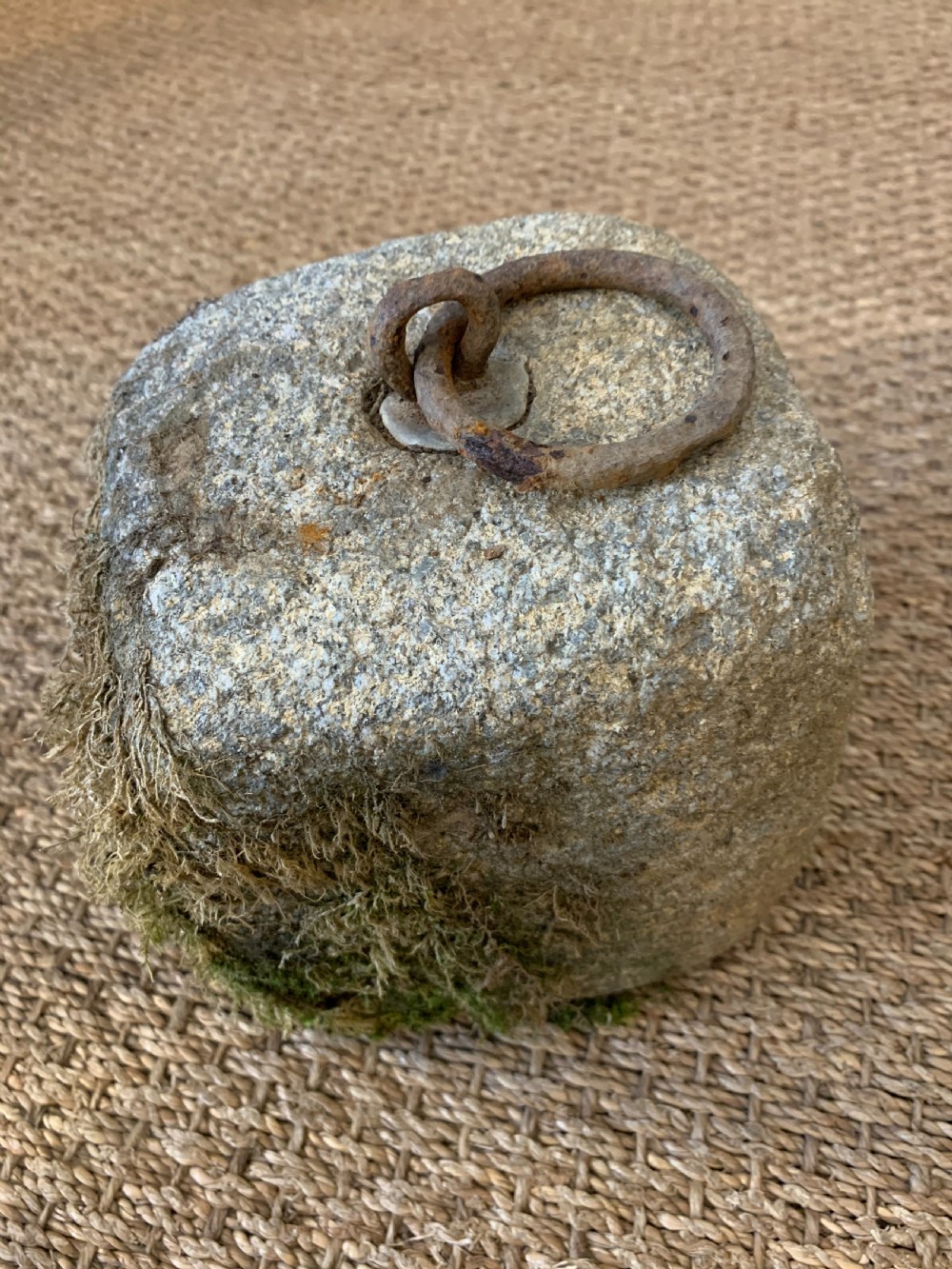 Antique granite tethering block  View III
