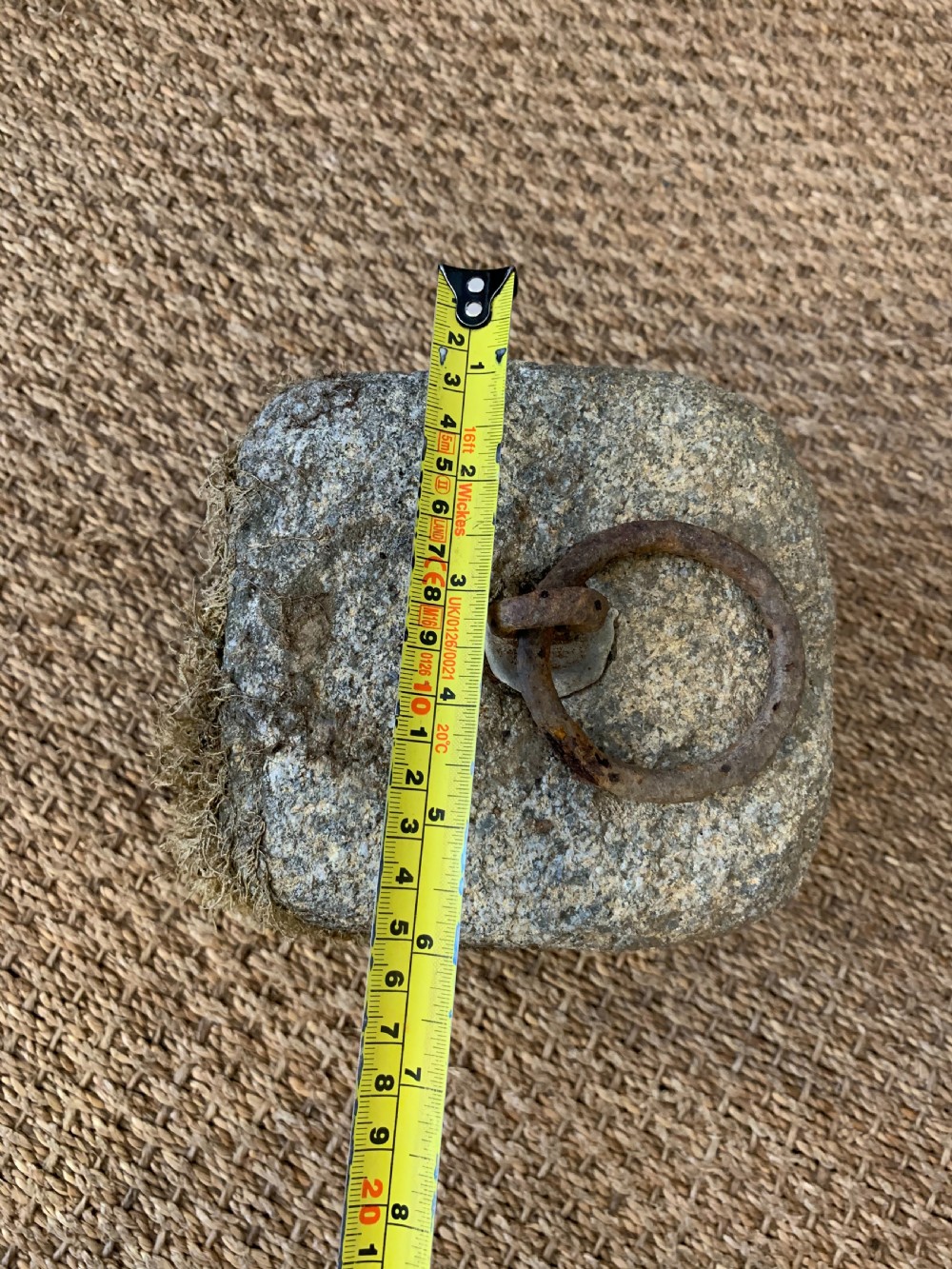 Antique granite tethering block  View VI