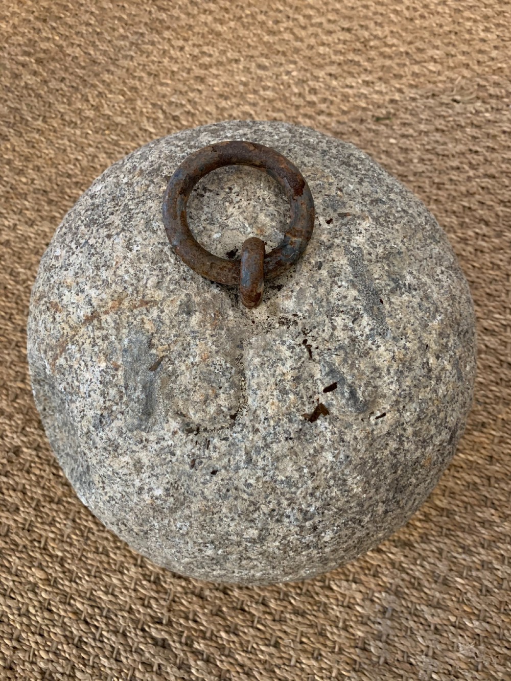 Antique granite tethering block  View II