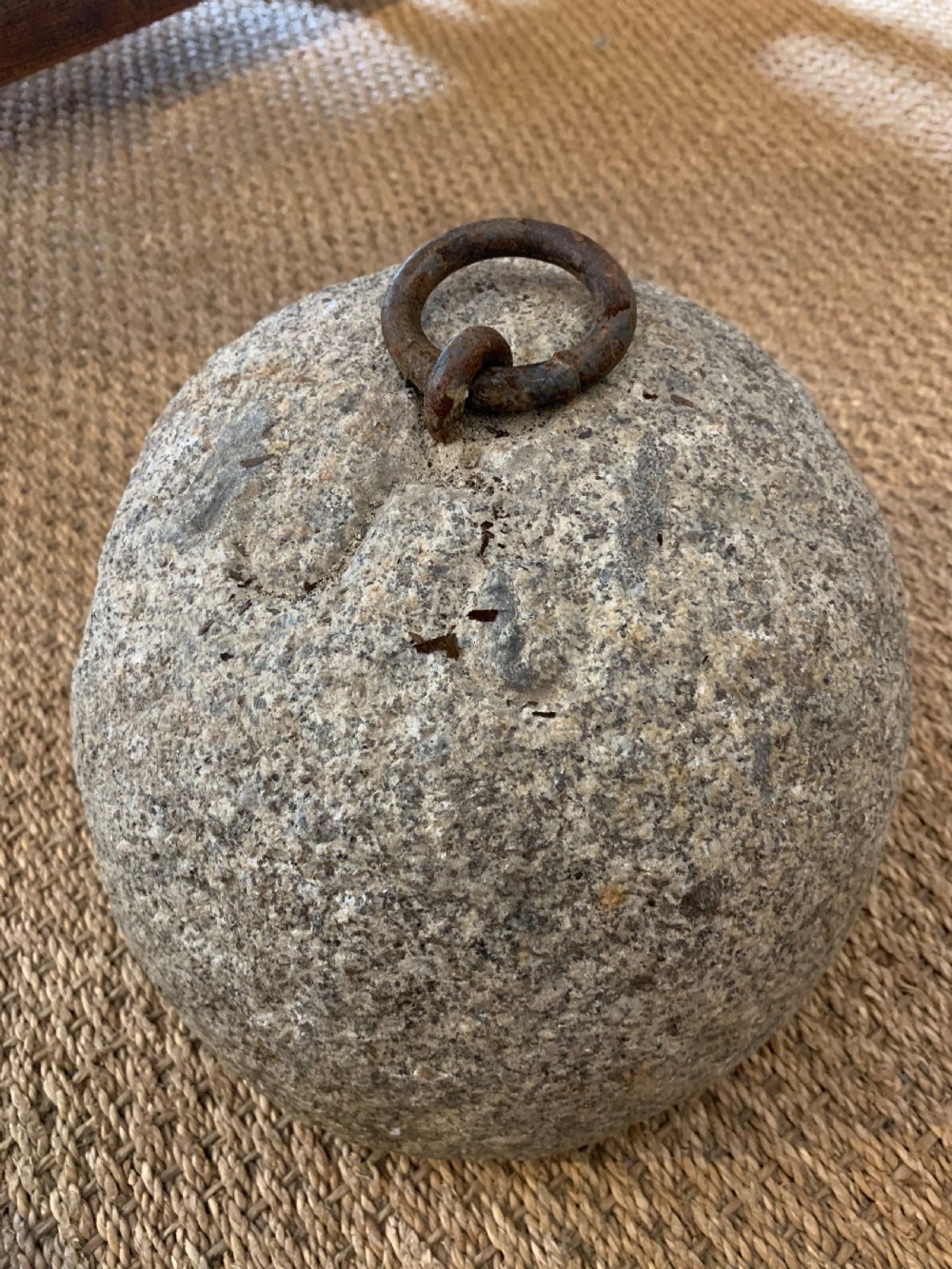 Antique granite tethering block  View III
