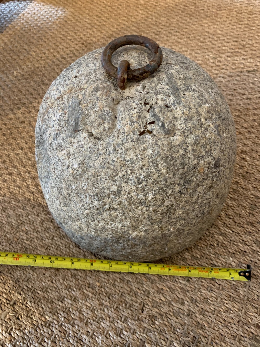 Antique granite tethering block  View V