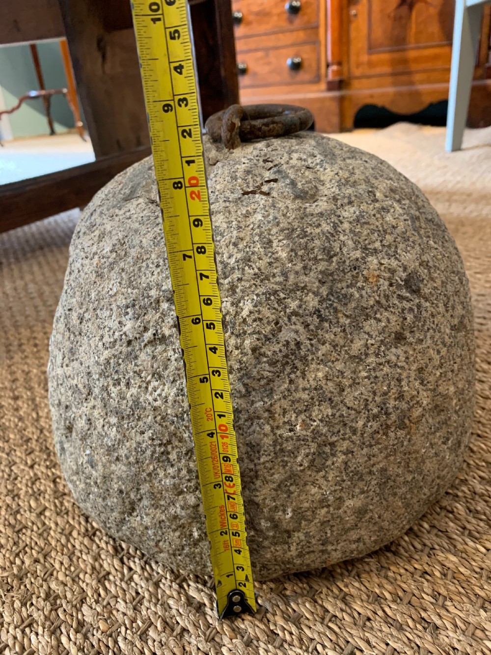 Antique granite tethering block  View VI