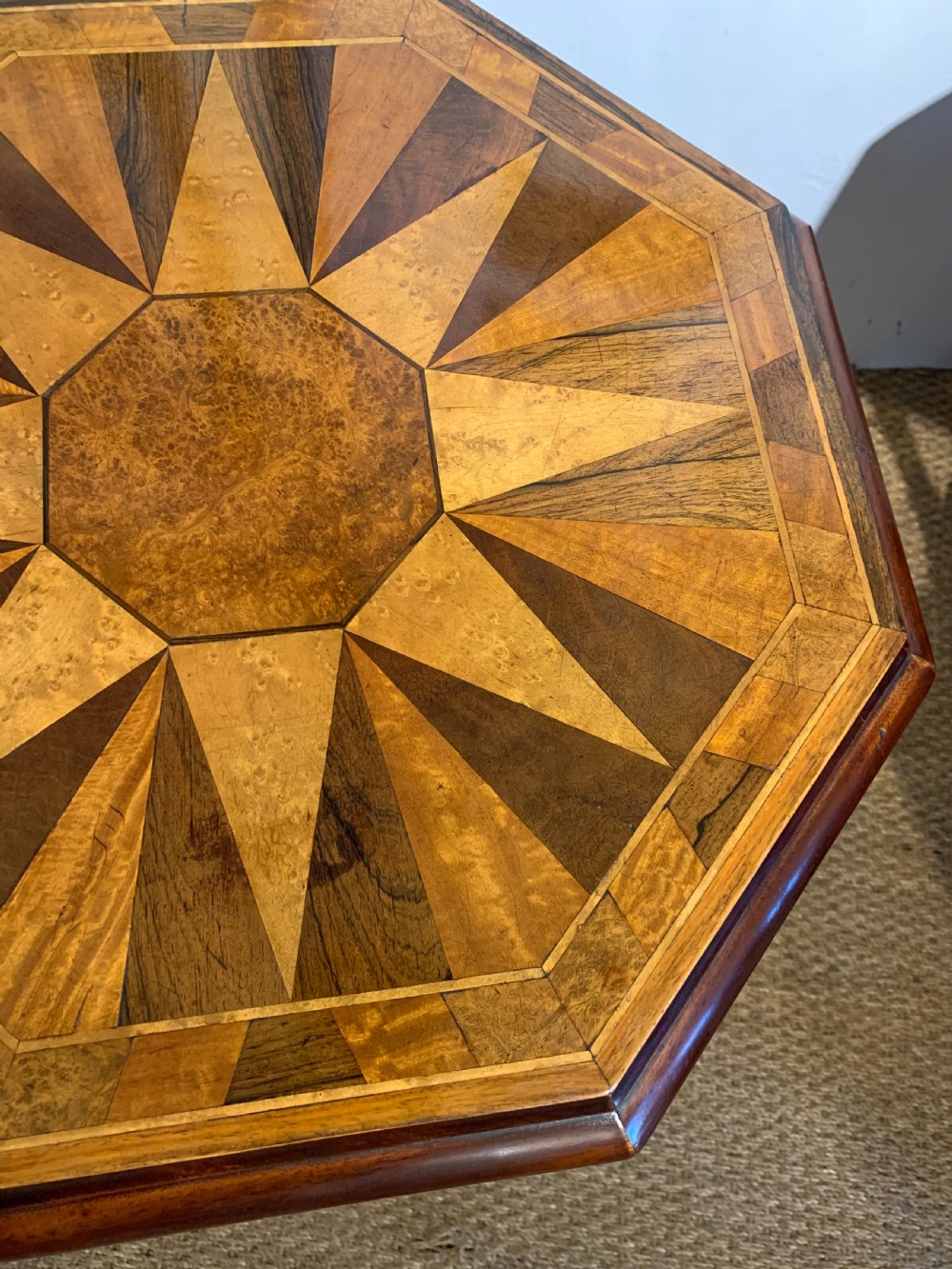 Victorian lamp table with a specimen wood top  View IV