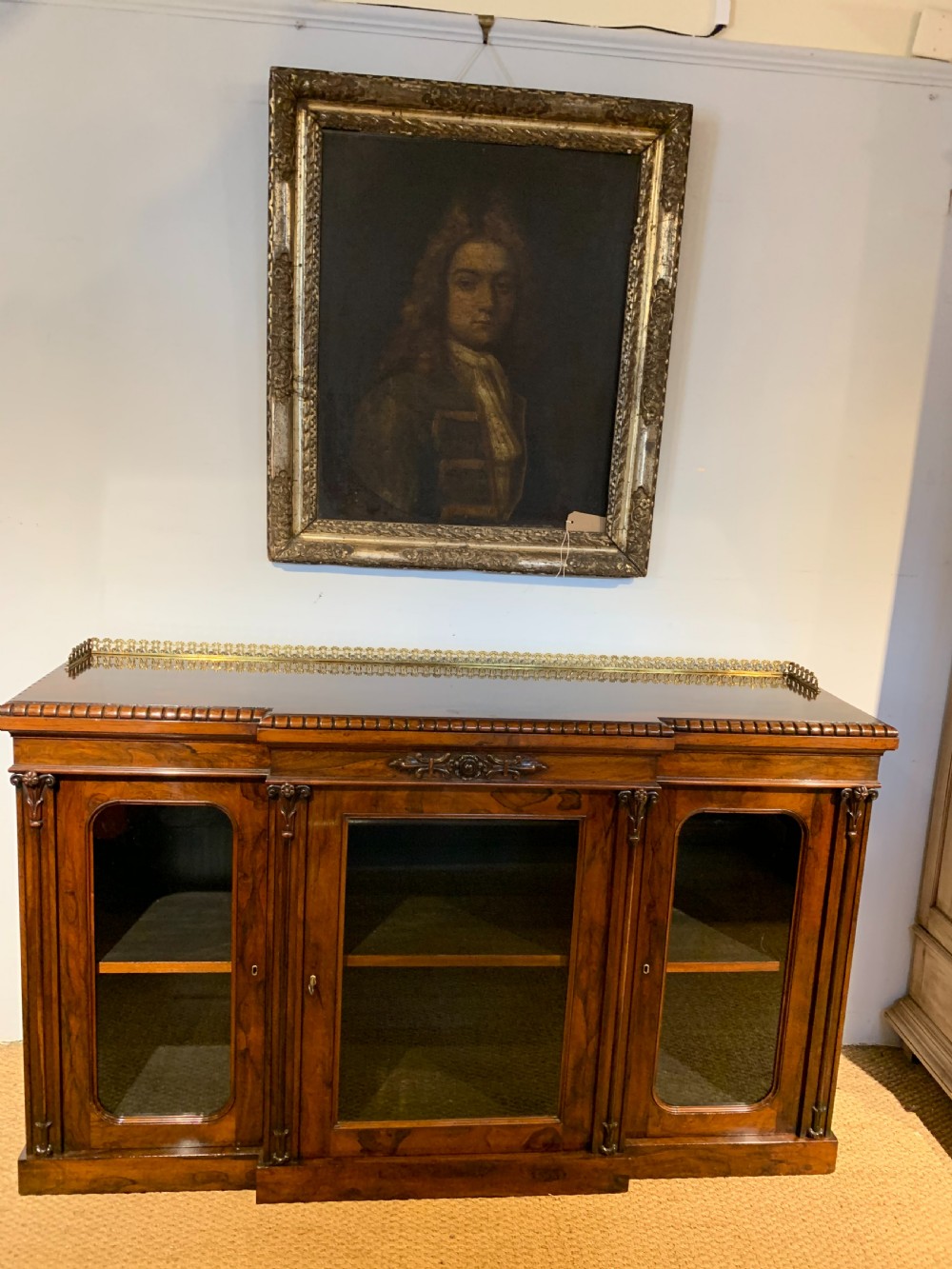 Rosewood breakfront bookcase  View II