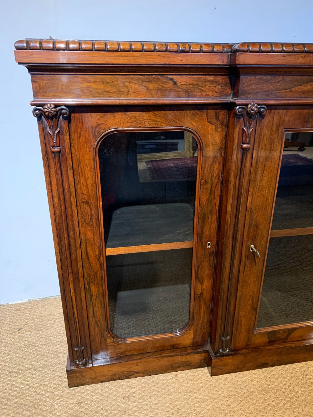 Rosewood breakfront bookcase  View VII