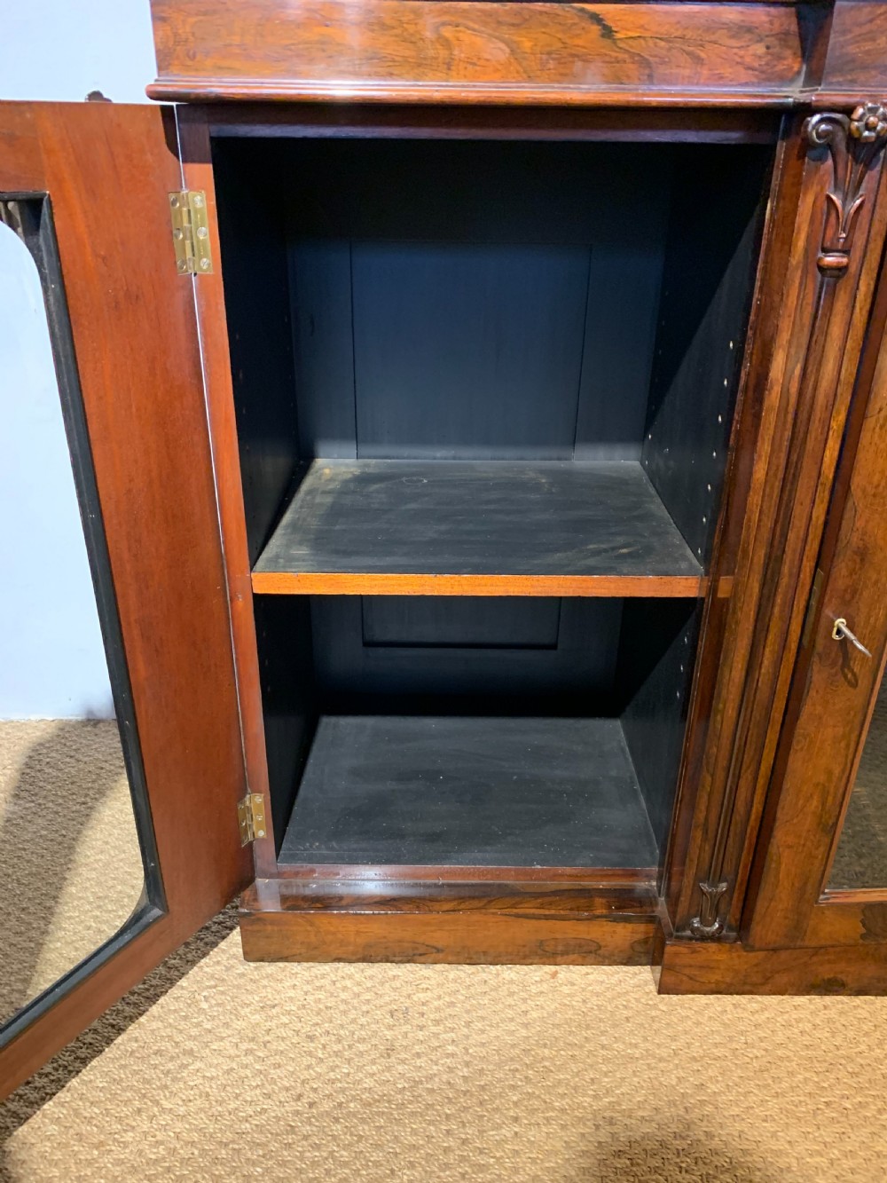 Rosewood breakfront bookcase  View XI