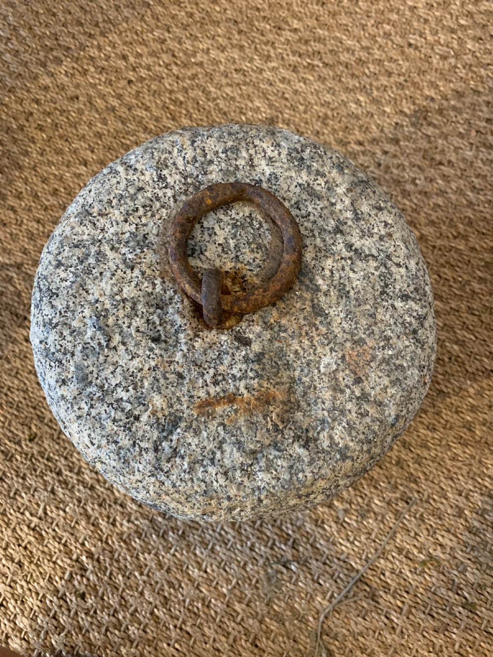 Antique granite tethering block  View II