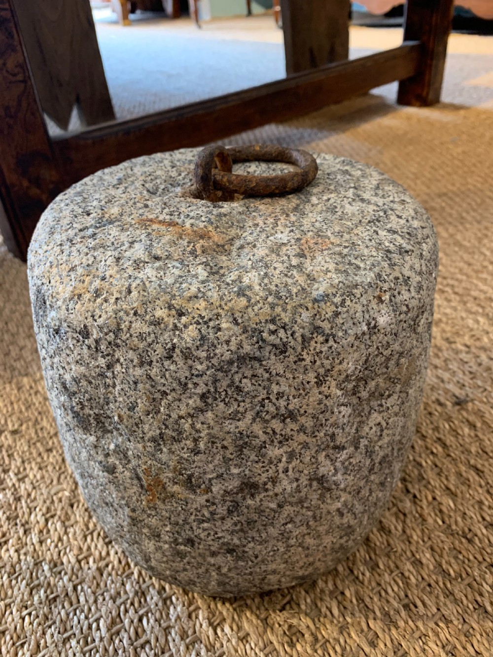 Antique granite tethering block  View III
