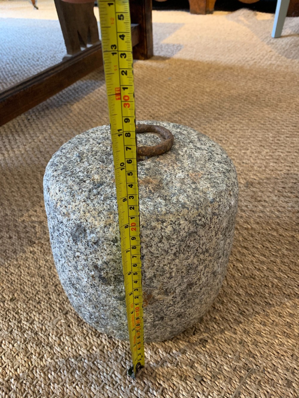 Antique granite tethering block  View VI