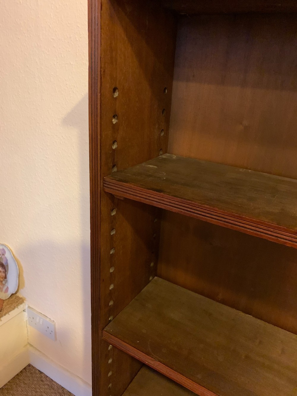 Mahogany open bookcase  View II