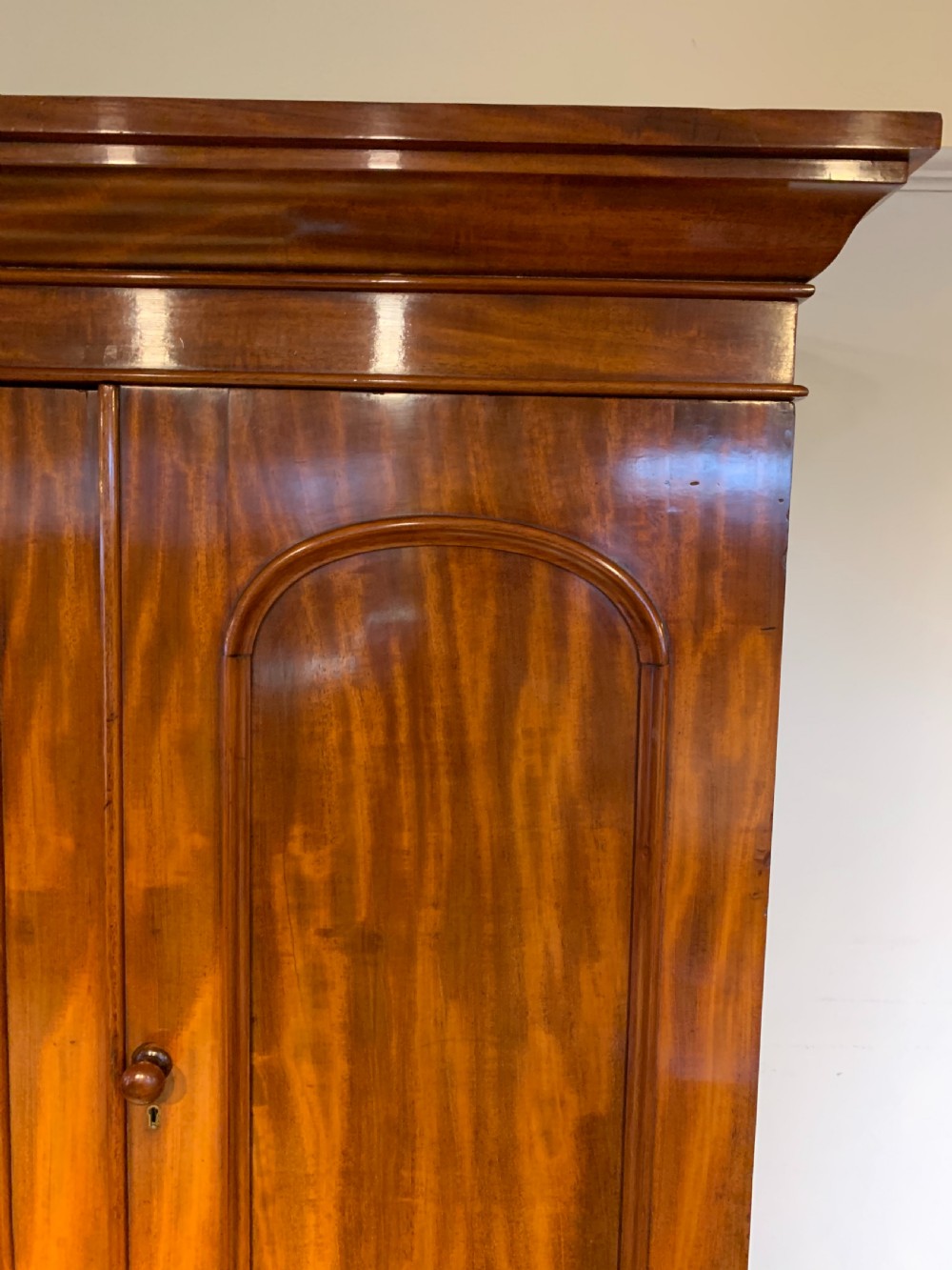 Small Victorian mahogany linen press  View V