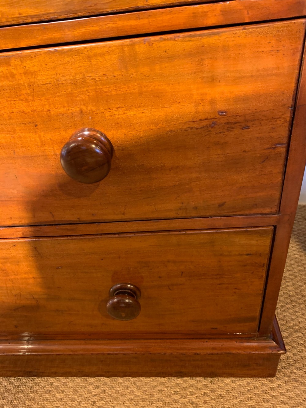 Small Victorian mahogany linen press  View X