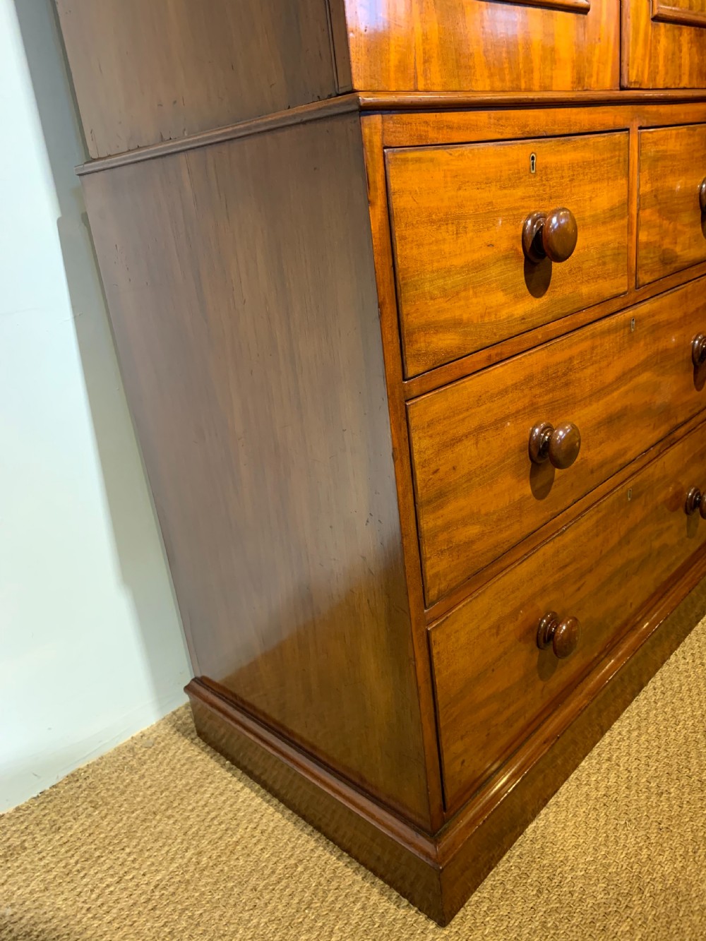 Small Victorian mahogany linen press  View XI