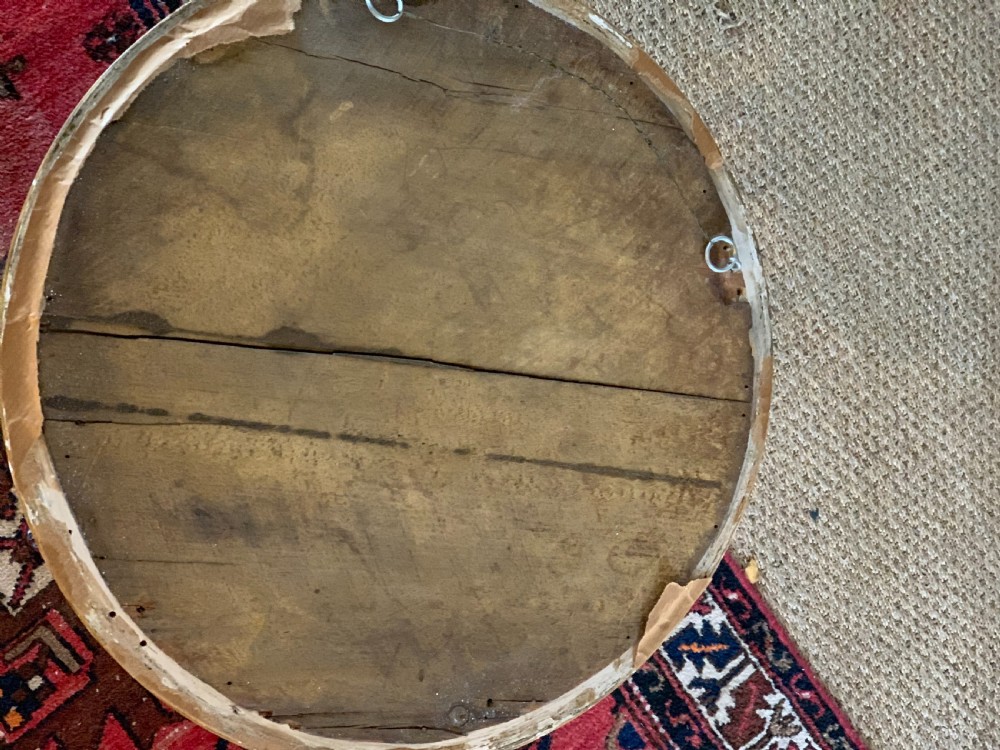 Small antique gilt convex mirror  View V