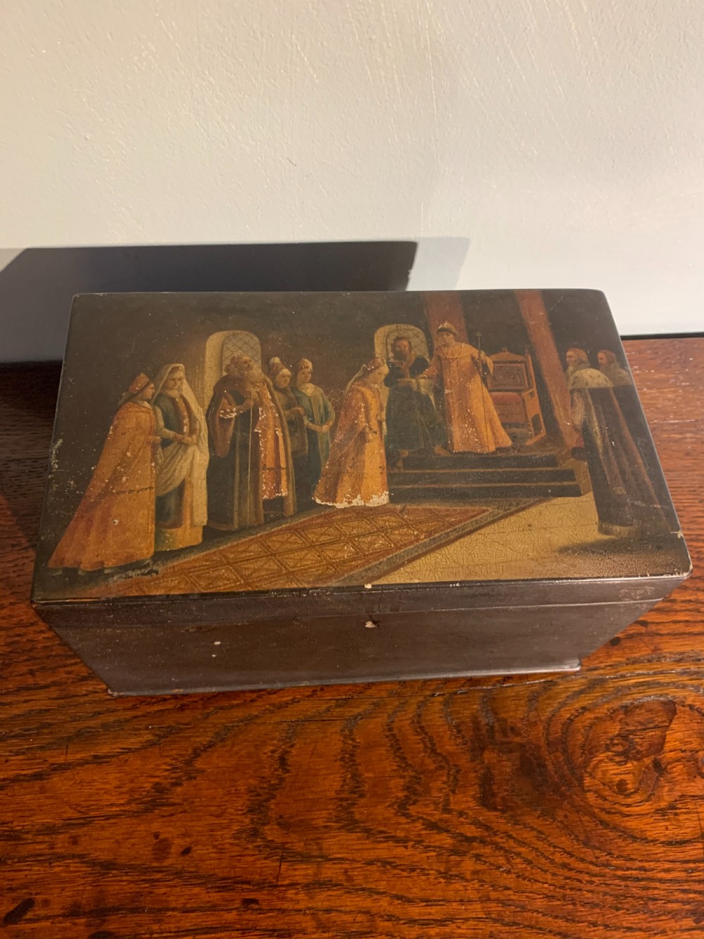 Russian lacquer tea caddy 