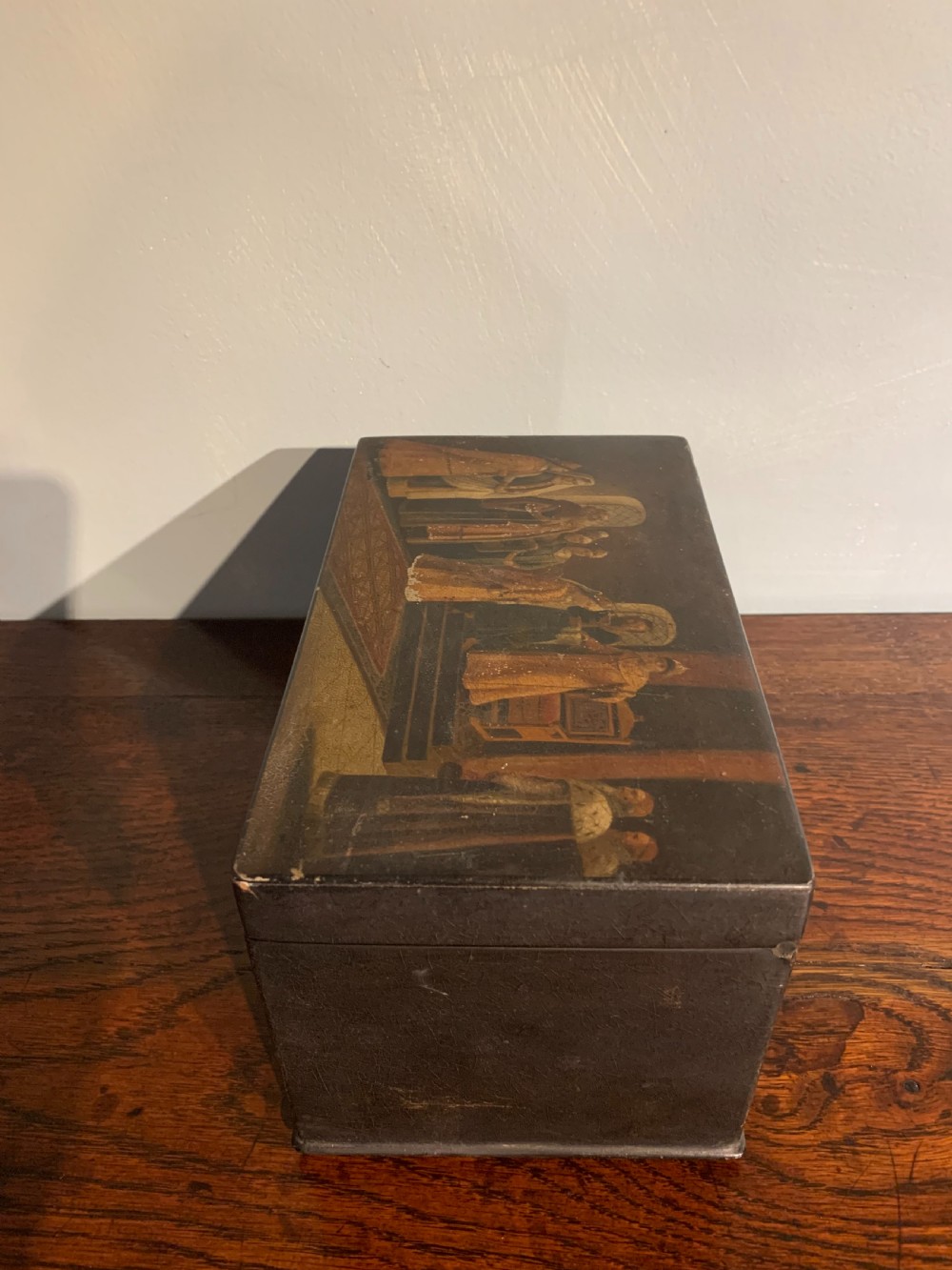 Russian lacquer tea caddy  View V