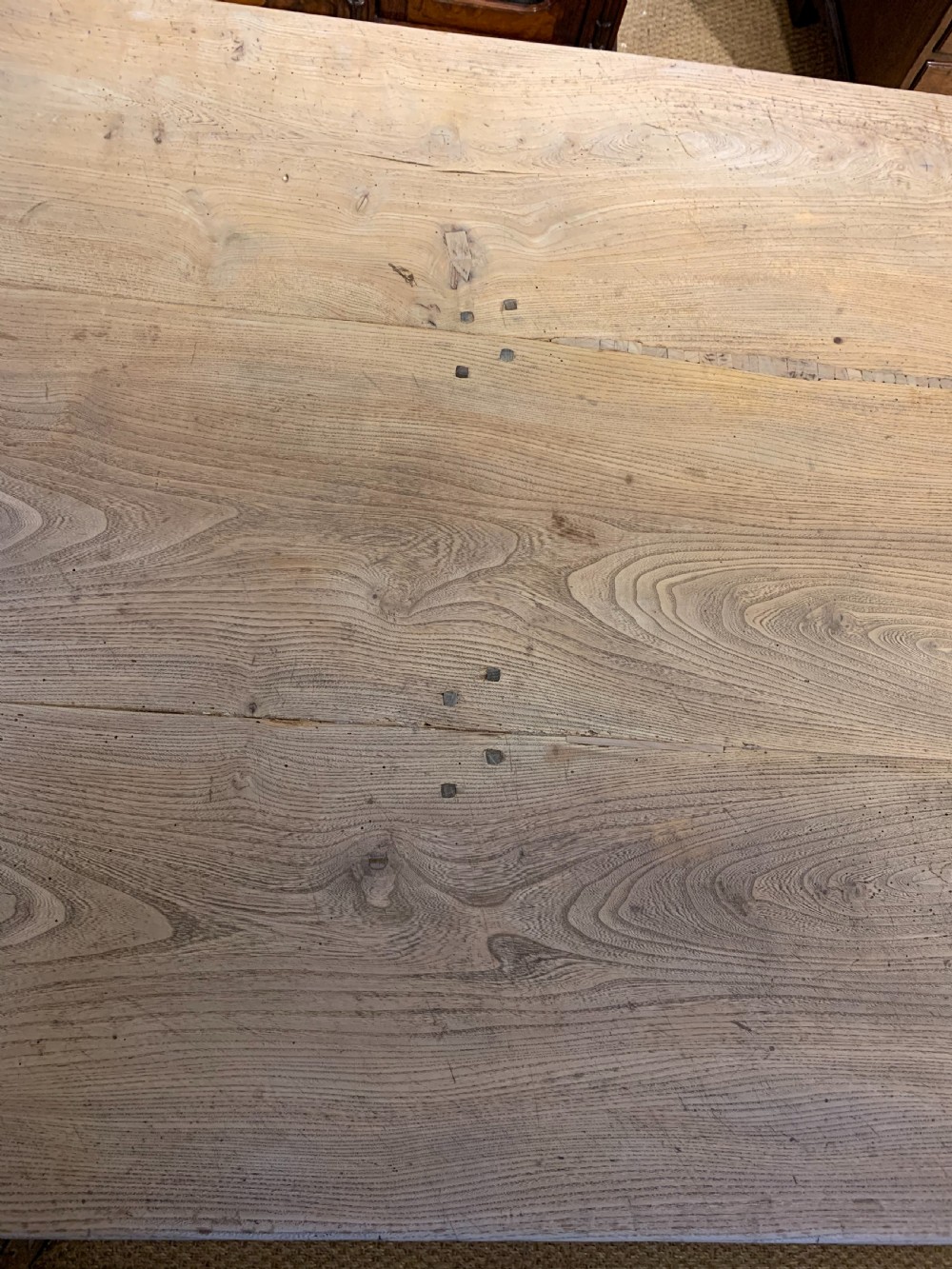 Large Elm scrubbed topped farmhouse table  View VIII