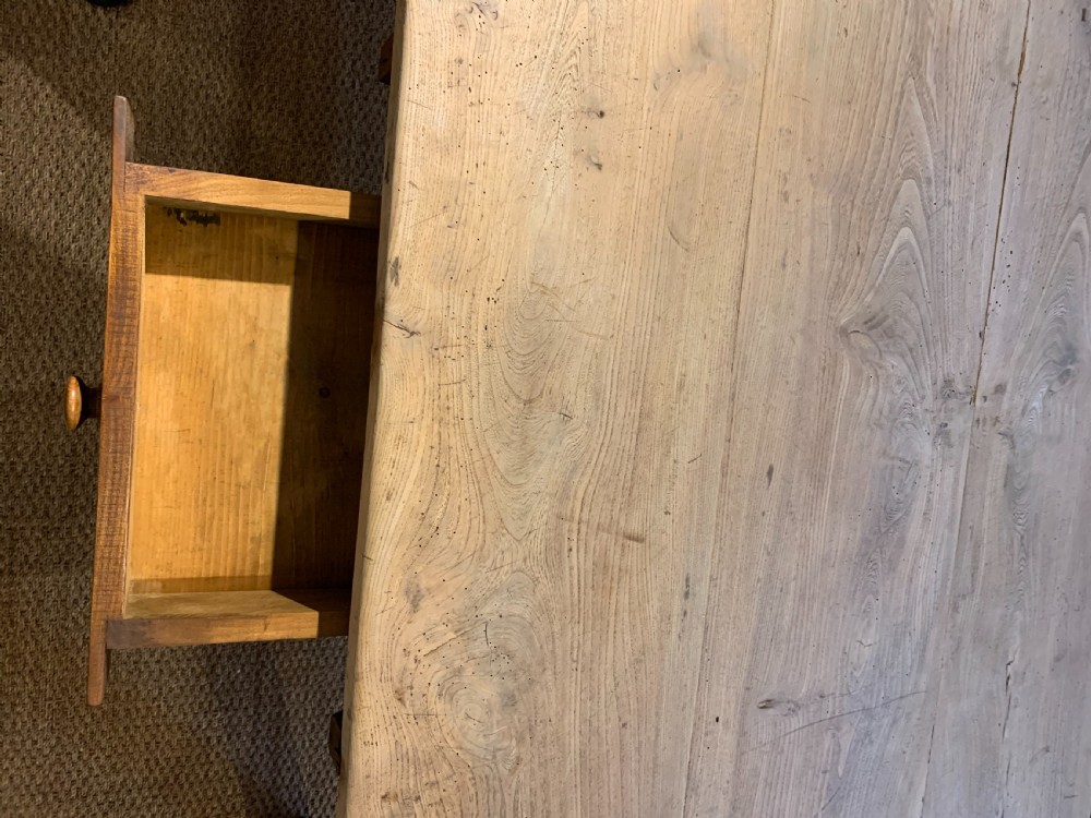 Large Elm scrubbed topped farmhouse table  View XIII