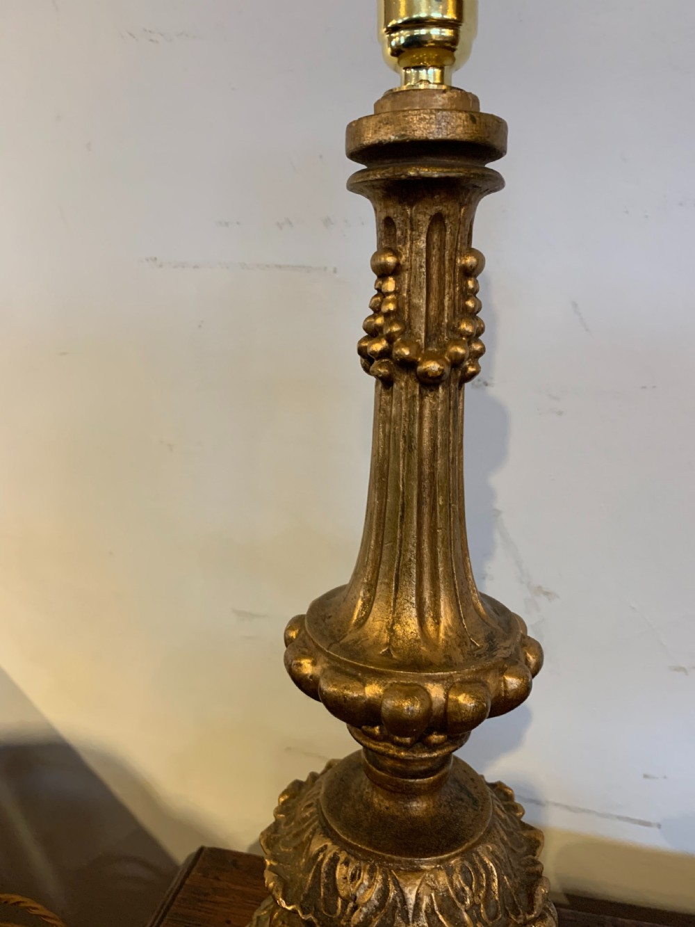 Carved gilt wood table lamp  View III