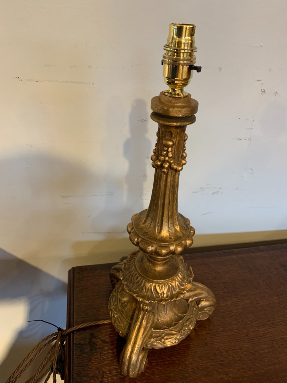 Carved gilt wood table lamp  View VII