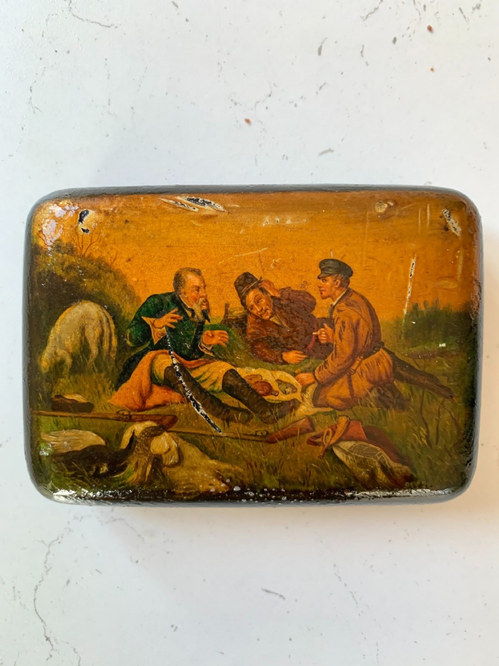 Russian Lacquered cigarette case 