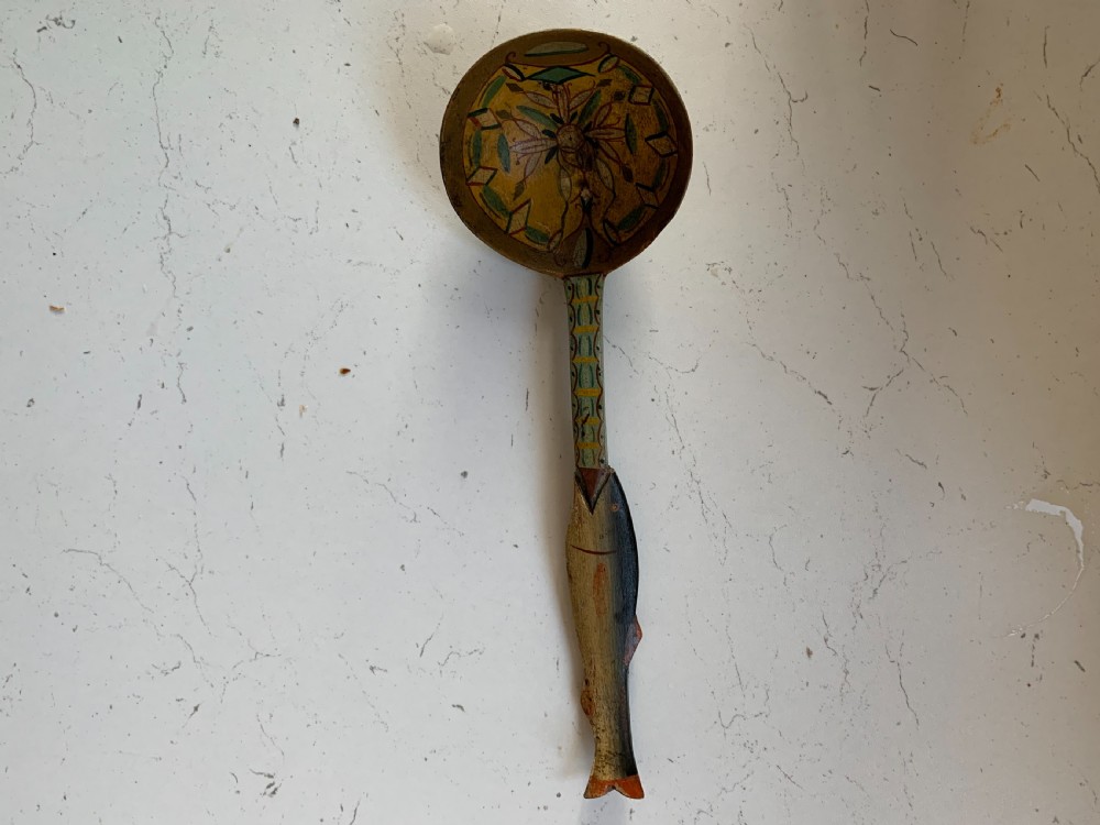 Carved & painted Norwegian spoon 