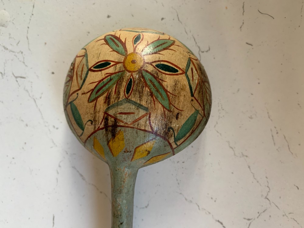 Carved & painted Norwegian spoon  View V