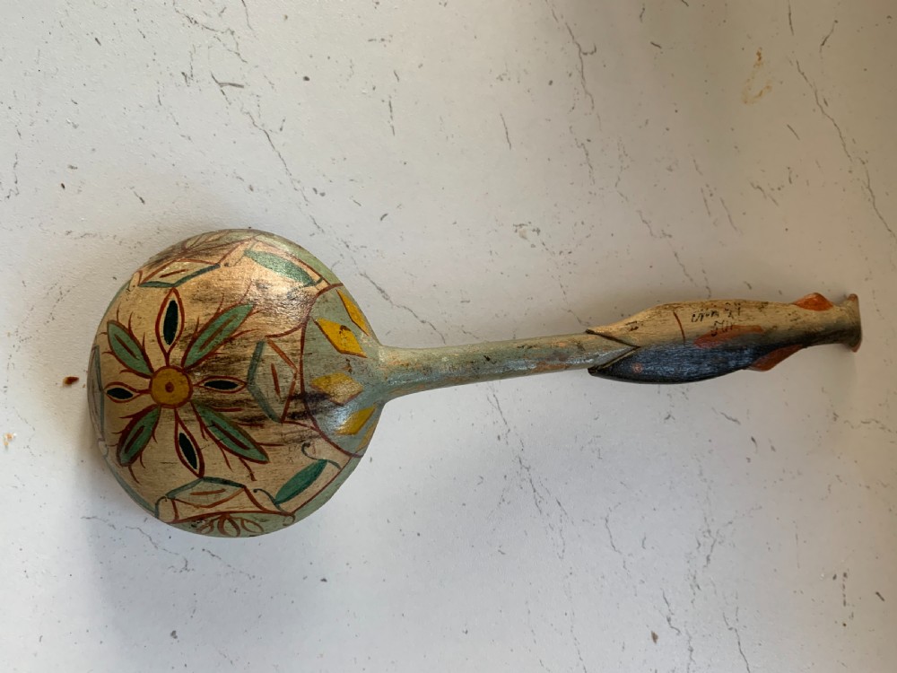 Carved & painted Norwegian spoon  View VI