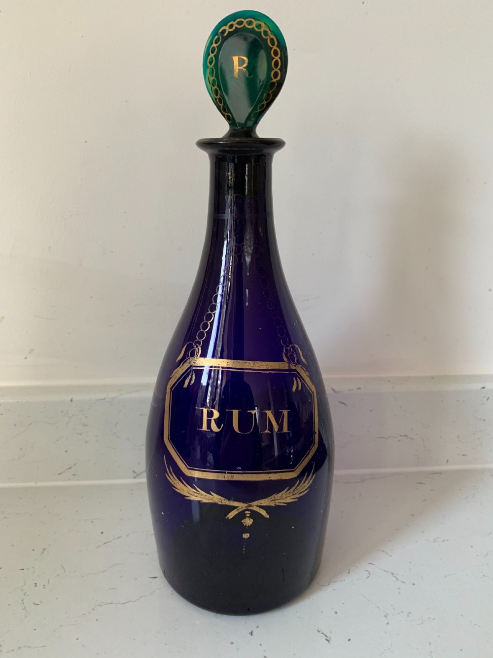 Georgian Bristol blue decanter 